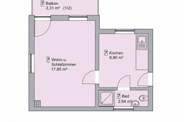Pronájem bytu 1+1 32 m², Kernerstraße 62, Heilbronn, Bádensko-Württembersko Pronájem bytu 1+1 32 m², Kernerstraße 62, Heilbronn, Bádensko-Württembersko