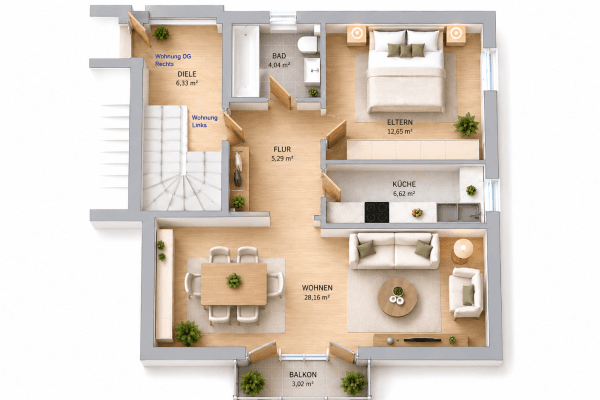 Pronájem bytu 2+1 59 m², Marommer Stieg 1, Norderstedt Pronájem bytu 2+1 59 m², Marommer Stieg 1, Norderstedt