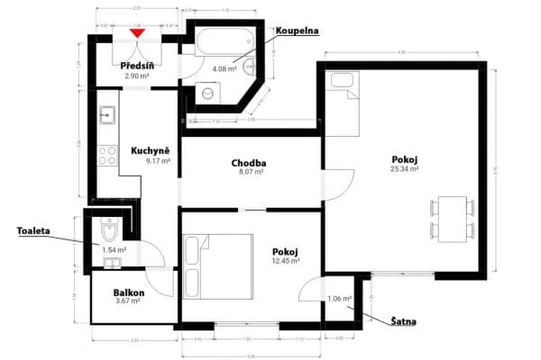 Pronájem bytu 2+1 67 m², Ambrožova, Praha Pronájem bytu 2+1 67 m², Ambrožova, Praha