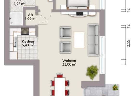 Pronájem bytu 2+kk 62 m², Senningsweg 10, Schwerte Pronájem bytu 2+kk 62 m², Senningsweg 10, Schwerte