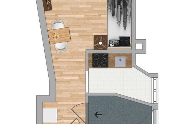 Pronájem bytu 1+1 27 m², Rathausstraße 7, Wallau Hofheim Pronájem bytu 1+1 27 m², Rathausstraße 7, Wallau Hofheim