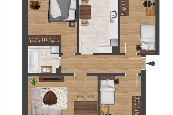Prodej bytu 4+1 86 m², Dülmen Prodej bytu 4+1 86 m², Dülmen