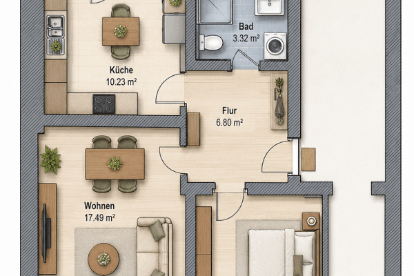 Pronájem bytu 2+1 61 m², Damaschkestraße 6, Erfurt Pronájem bytu 2+1 61 m², Damaschkestraße 6, Erfurt