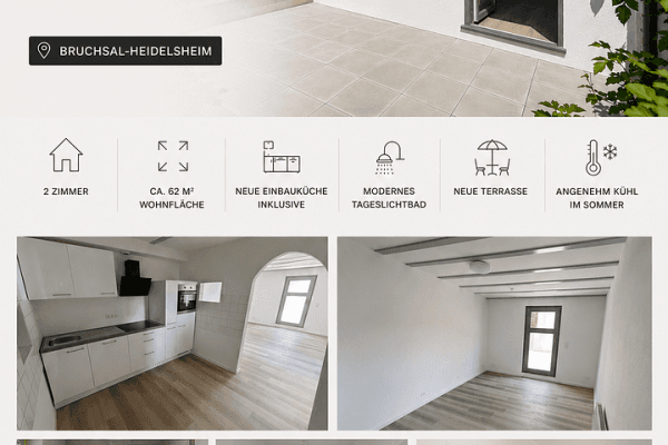 Pronájem bytu 2+1 61 m², Bruchsal, Bádensko-Württembersko Pronájem bytu 2+1 61 m², Bruchsal, Bádensko-Württembersko