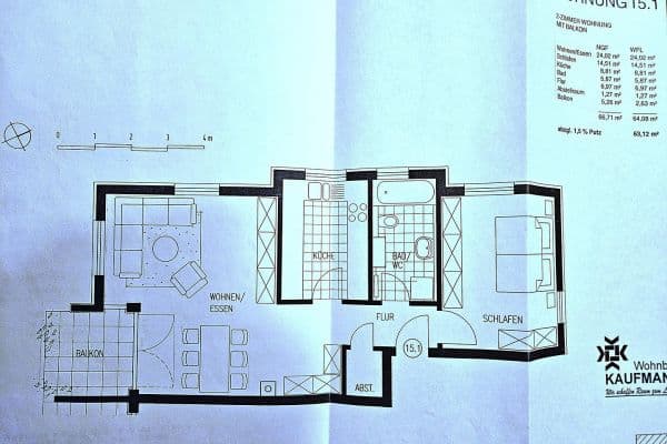 Prodej bytu 2+1 63 m², Schafstraße 3, Leonberg Prodej bytu 2+1 63 m², Schafstraße 3, Leonberg
