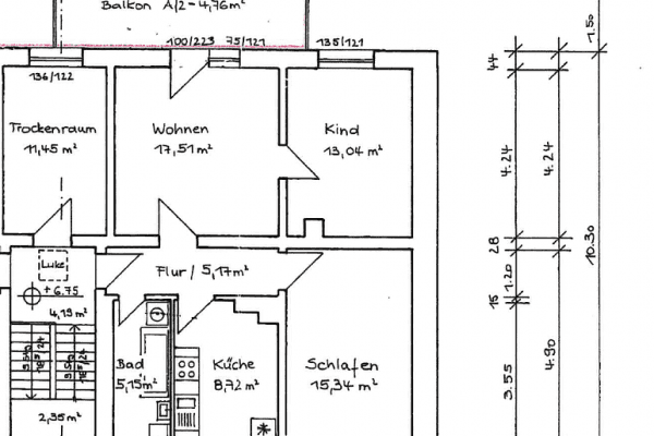 Pronájem bytu 3+1 70 m², Am Bahnhof 1, Jena, Durynsko Pronájem bytu 3+1 70 m², Am Bahnhof 1, Jena, Durynsko