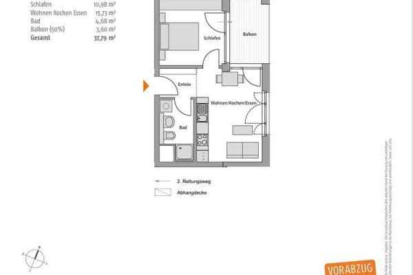 Prodej bytu 2+1 38 m², Regattastr. 35, Berlin, Berlín Prodej bytu 2+1 38 m², Regattastr. 35, Berlin, Berlín