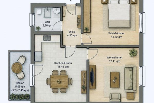 Prodej bytu 2+1 52 m², Augsburg Prodej bytu 2+1 52 m², Augsburg
