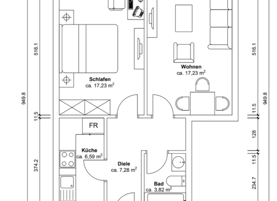 Prodej bytu 2+1 54 m², Essen, Severní Porýní-Vestfálsko Prodej bytu 2+1 54 m², Essen, Severní Porýní-Vestfálsko