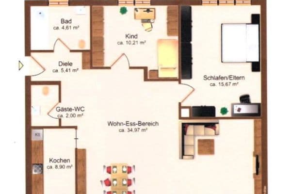 Pronájem bytu 3+1 82 m², Alte Weberei 14, Kaufbeuren, Bavorsko Pronájem bytu 3+1 82 m², Alte Weberei 14, Kaufbeuren, Bavorsko