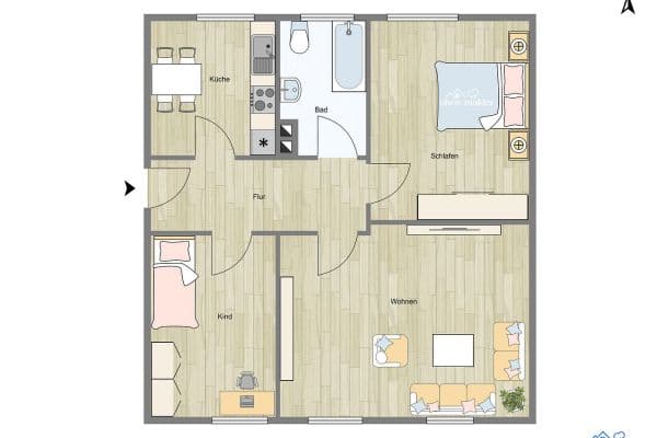 Pronájem bytu 3+1 80 m², Ottostraße 2a, Feldkirchen, Bavorsko Pronájem bytu 3+1 80 m², Ottostraße 2a, Feldkirchen, Bavorsko