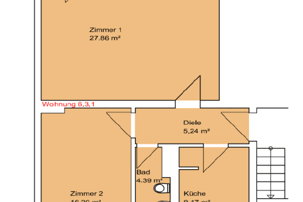 Pronájem bytu 2+1 62 m², Eisnerstraße 6, Magdeburg, Sasko-Anhaltsko Pronájem bytu 2+1 62 m², Eisnerstraße 6, Magdeburg, Sasko-Anhaltsko