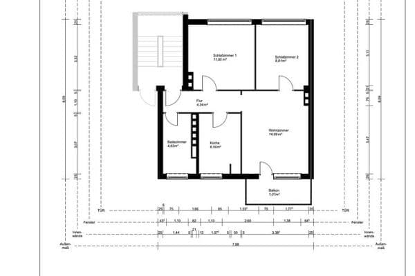 Pronájem bytu 3+1 51 m², Auf dem Bohnenkamp 116, Bremen, Bremen Pronájem bytu 3+1 51 m², Auf dem Bohnenkamp 116, Bremen, Bremen