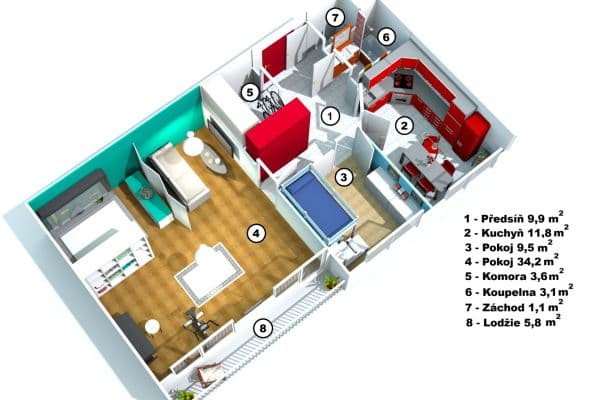 Prodej bytu 3+kk 73 m², Bryksova, Praha Prodej bytu 3+kk 73 m², Bryksova, Praha