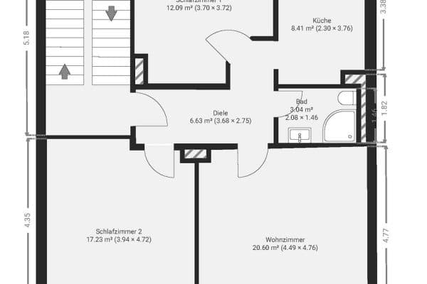 Pronájem bytu 3+1 57 m², Alte Gasse 69, Frankfurt am Main Pronájem bytu 3+1 57 m², Alte Gasse 69, Frankfurt am Main