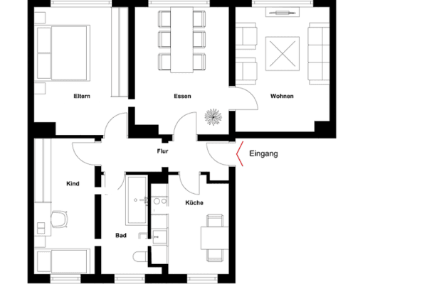 Pronájem bytu 4+1 79 m², Straße der Jugend 2, Altenpleen Pronájem bytu 4+1 79 m², Straße der Jugend 2, Altenpleen