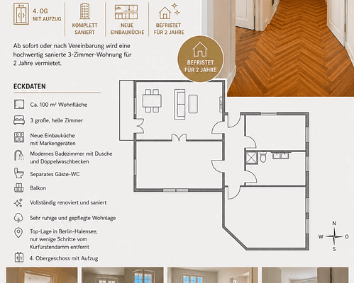Pronájem bytu 3+1 99 m², Berlin, Berlín Pronájem bytu 3+1 99 m², Berlin, Berlín