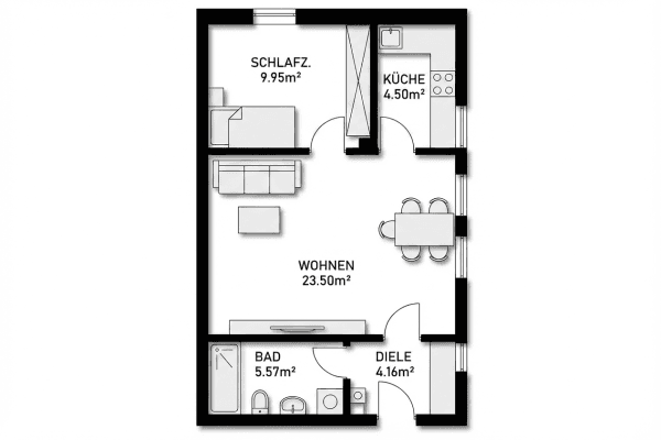Pronájem bytu 2+1 47 m², Forchheim - Kersbach Pronájem bytu 2+1 47 m², Forchheim - Kersbach