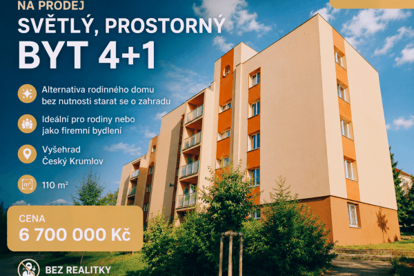 Prodej bytu 4+1 110 m², Vyšehradská, Český Krumlov Prodej bytu 4+1 110 m², Vyšehradská, Český Krumlov