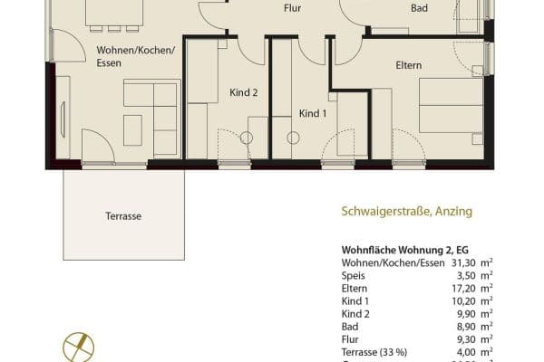 Pronájem bytu 4+1 95 m², Anzing, Bavorsko Pronájem bytu 4+1 95 m², Anzing, Bavorsko