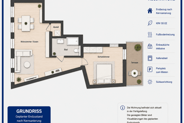 Pronájem bytu 2+1 61 m², Magdalenenstraße 1, Gernsheim Pronájem bytu 2+1 61 m², Magdalenenstraße 1, Gernsheim