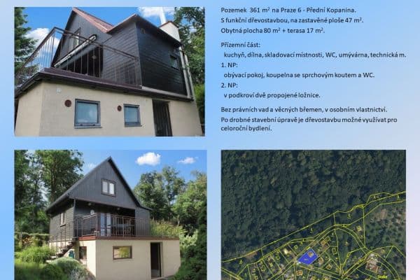 Prodej chaty, chalupy 80 m², pozemek 361 m², Preláta, Praha Prodej chaty, chalupy 80 m², pozemek 361 m², Preláta, Praha