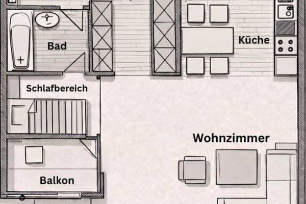 Prodej bytu 1+kk 47 m², Neu-Ulm Prodej bytu 1+kk 47 m², Neu-Ulm