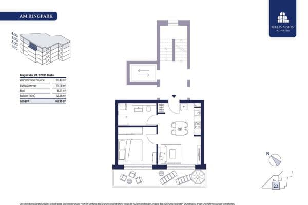 Pronájem bytu 2+1 44 m², Ringstraße 70b, Berlin, Berlín Pronájem bytu 2+1 44 m², Ringstraße 70b, Berlin, Berlín