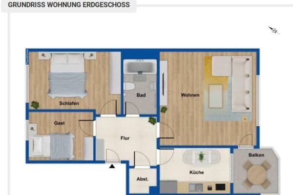 Pronájem bytu 3+1 74 m², Am Mahlbusen 4, Bernau bei Berlin Pronájem bytu 3+1 74 m², Am Mahlbusen 4, Bernau bei Berlin