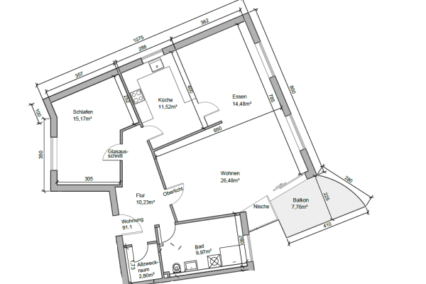 Pronájem bytu 2+kk 100 m², Taunusstraße 58, Böblingen Pronájem bytu 2+kk 100 m², Taunusstraße 58, Böblingen