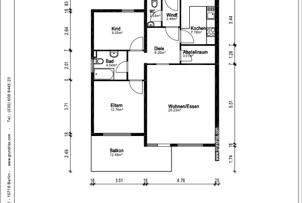 Pronájem bytu 3+kk 79 m², Zeppelinstr. 8, Uhingen Pronájem bytu 3+kk 79 m², Zeppelinstr. 8, Uhingen