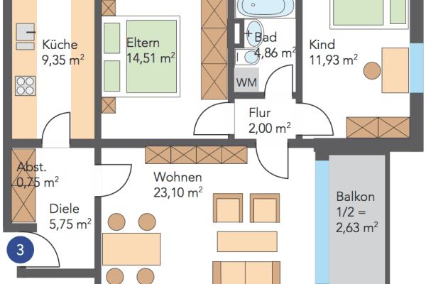 Pronájem bytu 3+1 73 m², Dr.-Wachler-Weg 37, Goslar Pronájem bytu 3+1 73 m², Dr.-Wachler-Weg 37, Goslar