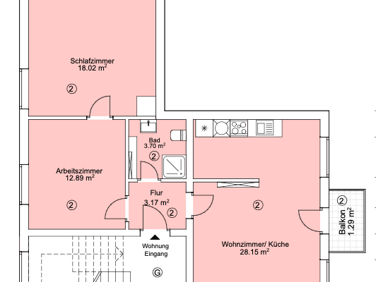 Pronájem bytu 3+1 68 m², Rudolfstraße 24, Cáchy, Severní Porýní-Vestfálsko Pronájem bytu 3+1 68 m², Rudolfstraße 24, Cáchy, Severní Porýní-Vestfálsko