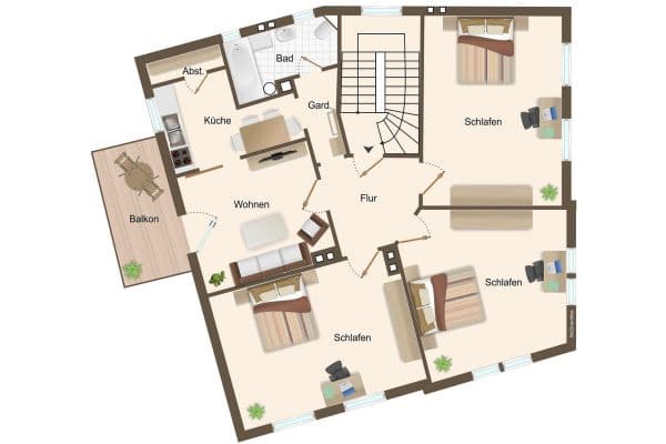 Pronájem bytu 4+1 105 m², Schlosswall 24, Osnabrück, Dolní Sasko Pronájem bytu 4+1 105 m², Schlosswall 24, Osnabrück, Dolní Sasko