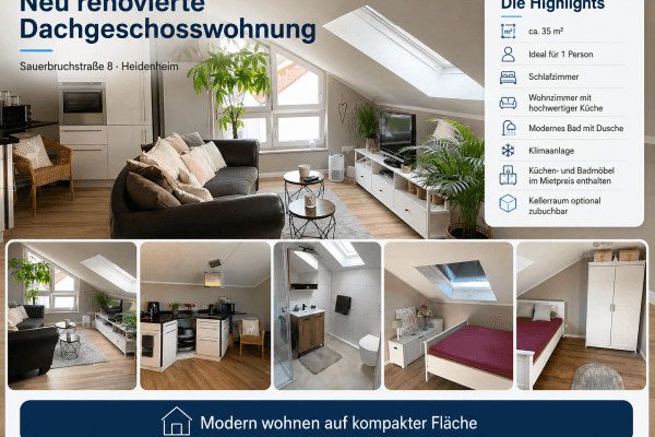 Pronájem bytu 2+1 35 m², Heidenheim Pronájem bytu 2+1 35 m², Heidenheim