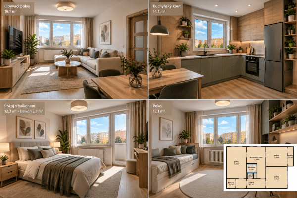 Prodej bytu 3+1 71 m², Počernická, Praha Prodej bytu 3+1 71 m², Počernická, Praha