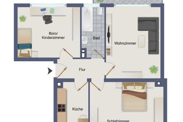 Pronájem bytu 3+1 67 m², Gelsenkirchen - Horst, Severní Porýní-Vestfálsko Pronájem bytu 3+1 67 m², Gelsenkirchen - Horst, Severní Porýní-Vestfálsko