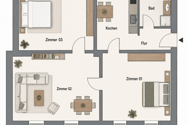 Pronájem bytu 3+1 78 m², Hülser Straße 54, Krefeld Pronájem bytu 3+1 78 m², Hülser Straße 54, Krefeld