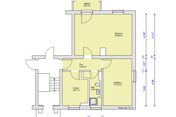 Pronájem bytu 2+1 62 m², Eisnerstraße 14, Magdeburg, Sasko-Anhaltsko Pronájem bytu 2+1 62 m², Eisnerstraße 14, Magdeburg, Sasko-Anhaltsko