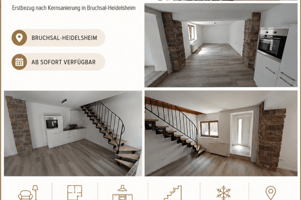 Pronájem bytu 2+1 63 m², Bruchsal-Heidelsheim Pronájem bytu 2+1 63 m², Bruchsal-Heidelsheim