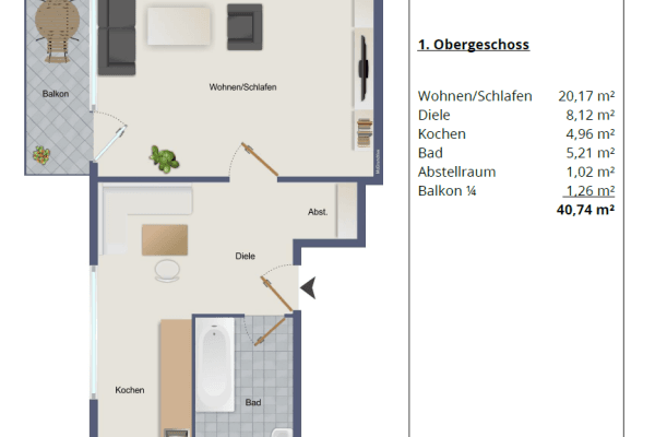 Pronájem bytu 1+kk 41 m², Dormagen Pronájem bytu 1+kk 41 m², Dormagen