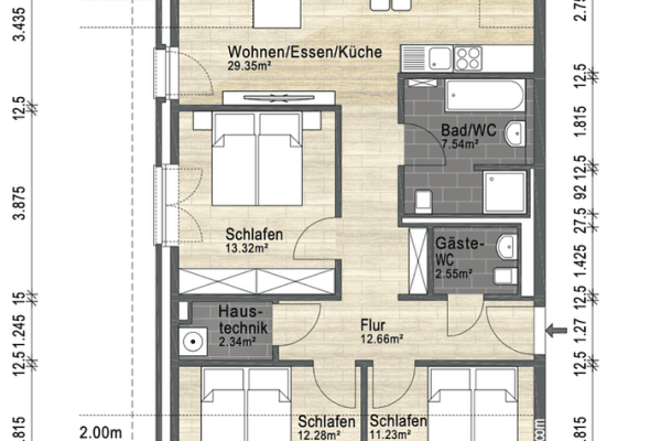 Pronájem bytu 4+1 86 m², Papendorfer Str. 7, Brunsbek Pronájem bytu 4+1 86 m², Papendorfer Str. 7, Brunsbek