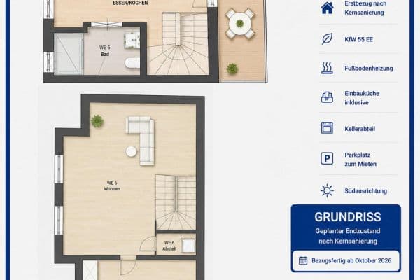 Pronájem bytu 2+kk 62 m², Magdalenenstraße 1, Gernsheim Pronájem bytu 2+kk 62 m², Magdalenenstraße 1, Gernsheim