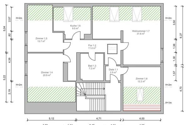 Prodej bytu 4+1 110 m², Dresdener Straße 15, Findorff, Bremen Prodej bytu 4+1 110 m², Dresdener Straße 15, Findorff, Bremen