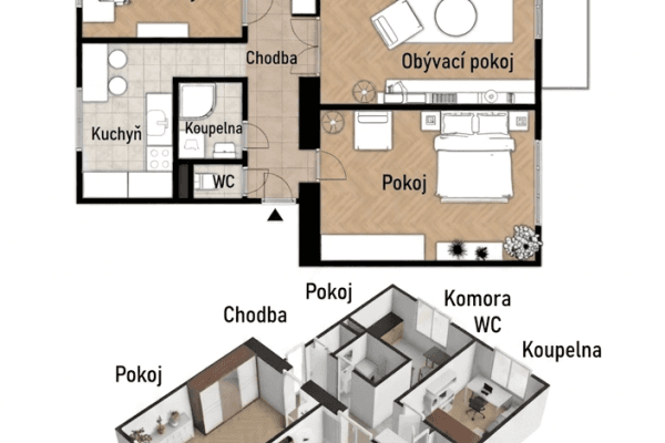 Pronájem bytu 3+1 74 m², Družstevní, Háj ve Slezsku Pronájem bytu 3+1 74 m², Družstevní, Háj ve Slezsku