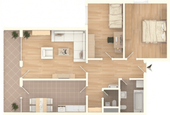 Pronájem bytu 3+1 84 m², Am Europakanal 2, Erlangen Pronájem bytu 3+1 84 m², Am Europakanal 2, Erlangen