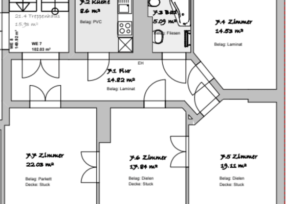Pronájem bytu 4+1 103 m², Paracelsusstraße 2c, Halle, Sasko-Anhaltsko Pronájem bytu 4+1 103 m², Paracelsusstraße 2c, Halle, Sasko-Anhaltsko