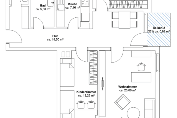 Pronájem bytu 3+kk 89 m², Korntal-Münchingen Pronájem bytu 3+kk 89 m², Korntal-Münchingen