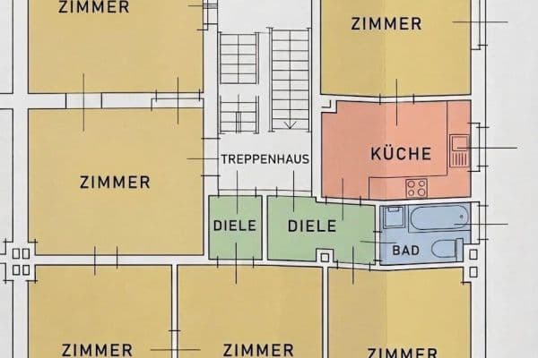 Pronájem bytu 5+1 100 m², Gerther Straße 8, Bochum Pronájem bytu 5+1 100 m², Gerther Straße 8, Bochum