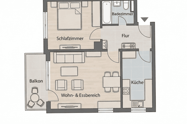 Pronájem bytu 2+1 57 m², Bahnhofstr. 9, Senden Pronájem bytu 2+1 57 m², Bahnhofstr. 9, Senden